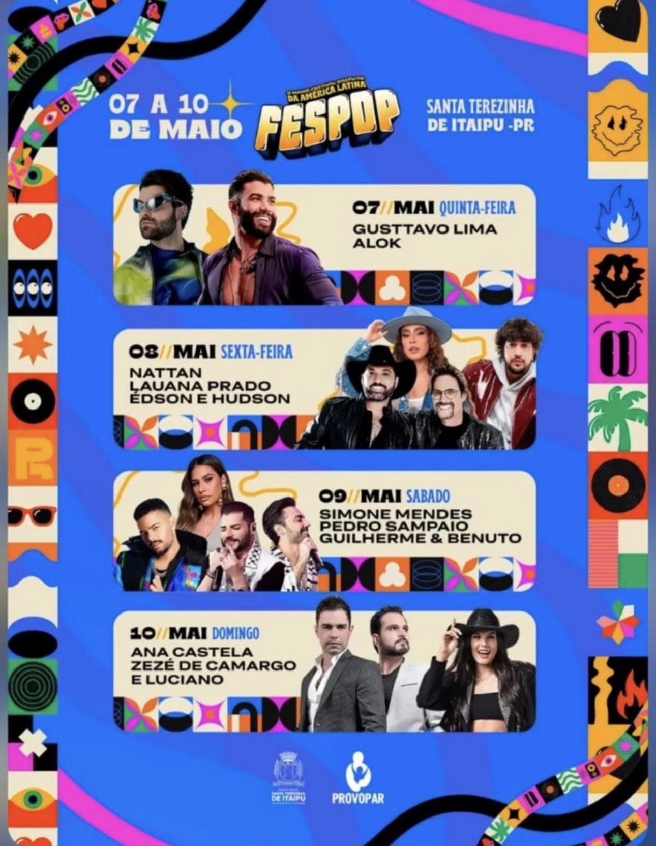 FESPOP 2026 anuncia grandes shows e promete movimentar Santa Terezinha de Itaipu