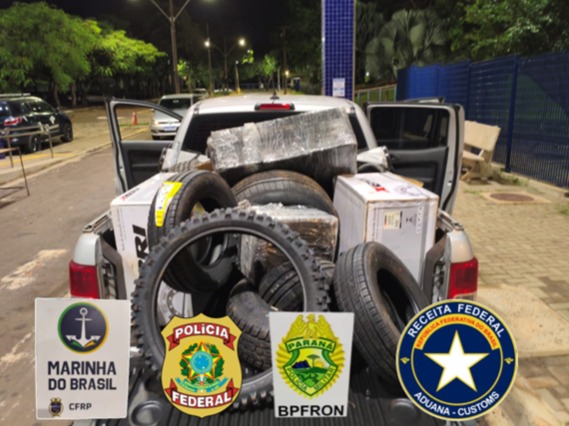 Ação integrada apreende mercadorias contrabandeadas em Foz do Iguaçu após operação na fronteira