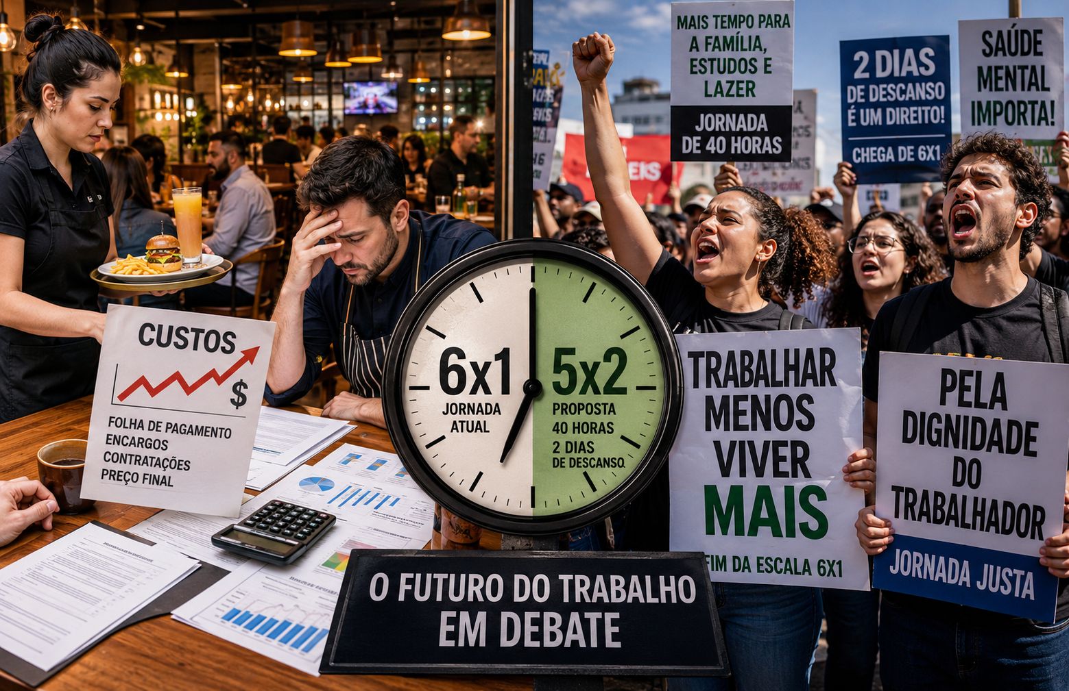 Fim da escala 6x1 divide empresários e trabalhadores no Brasil; setor de bares, restaurantes e turismo teme impactos econômicos