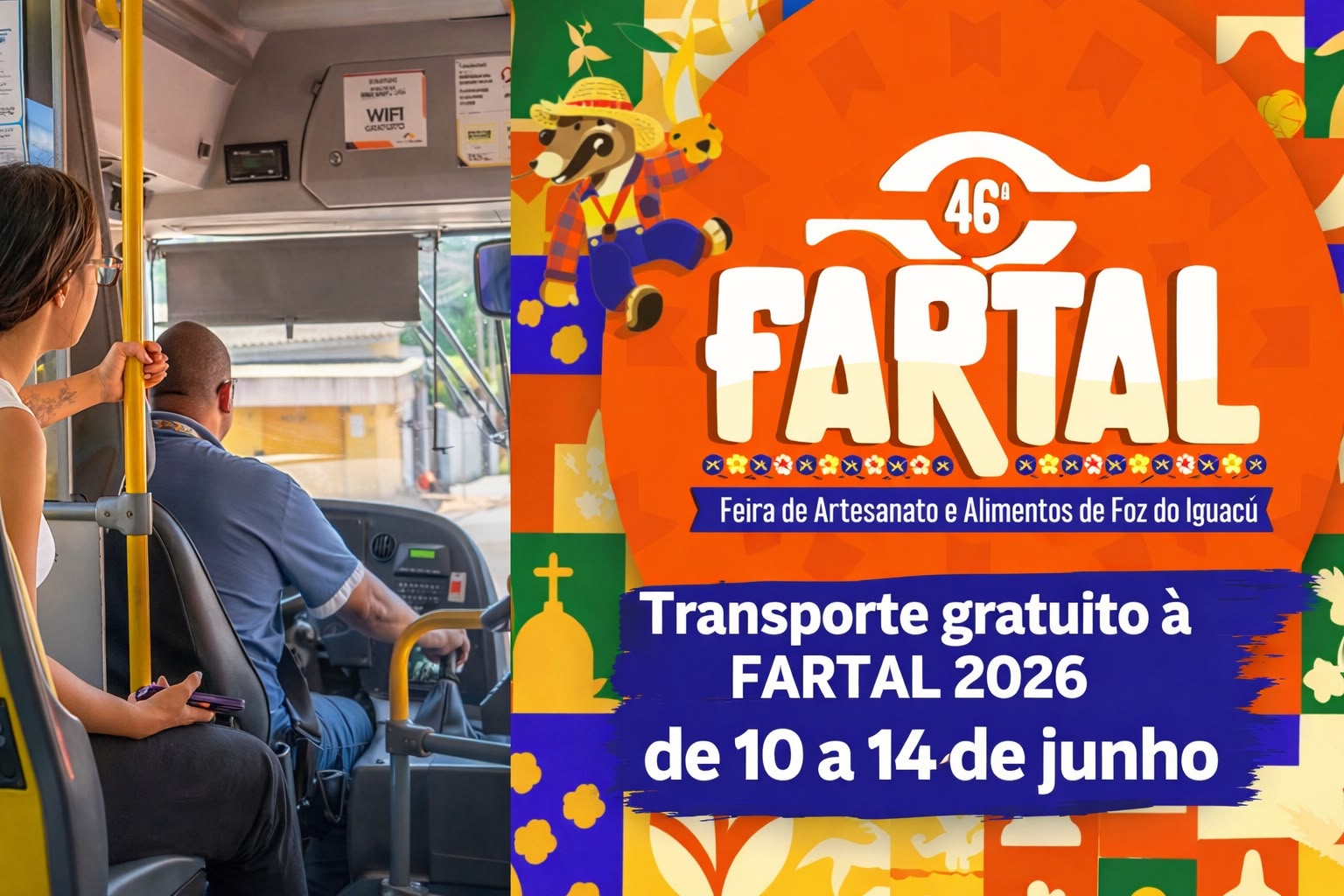 Fartal 2026 terá ônibus gratuitos entre o TTU e o CTG Charrua durante os cinco dias de festa