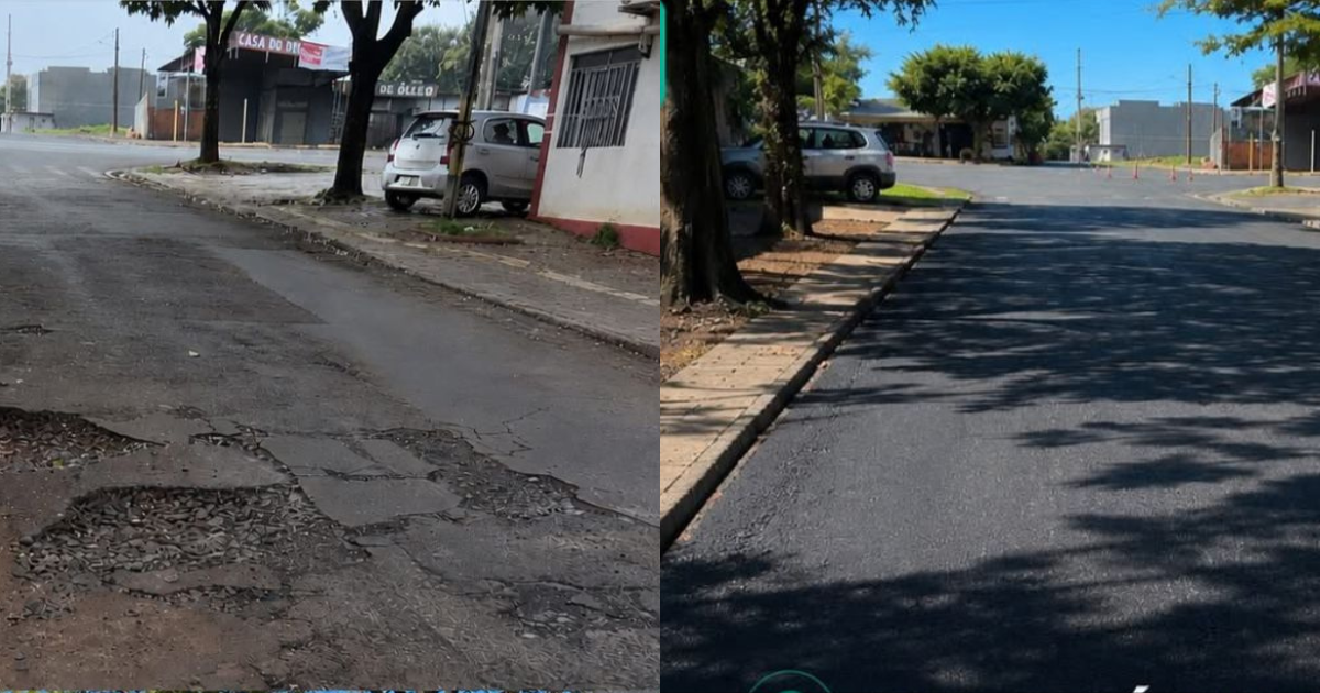 Rua José Maria Tavares recebe novo asfalto e tem condições de tráfego revitalizadas em Foz do Iguaçu