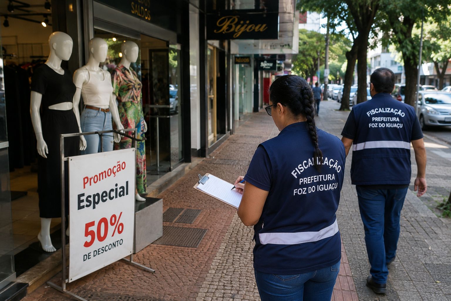 Fiscalização de calçadas busca garantir acessibilidade e segurança na Avenida Brasil