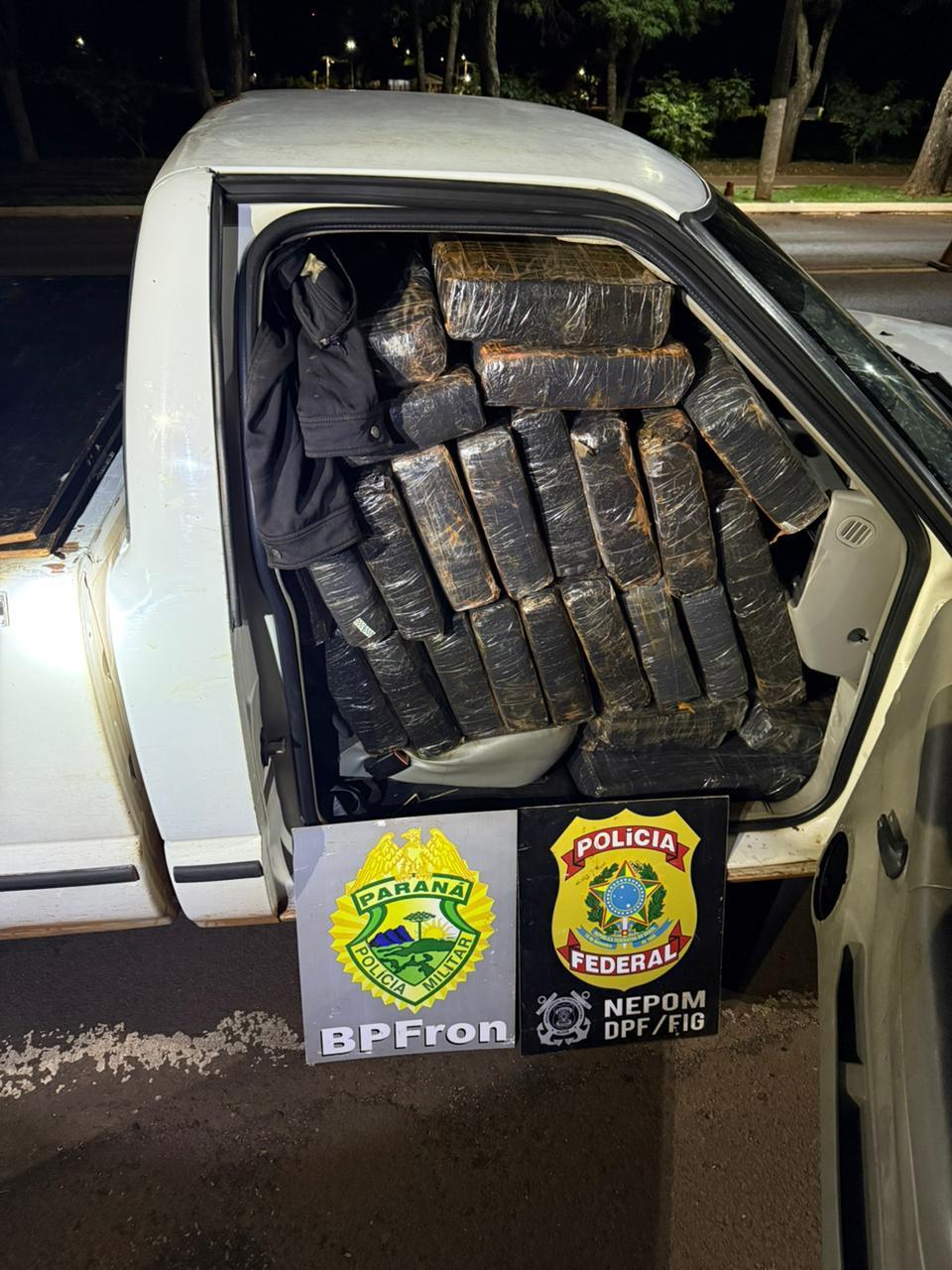 PF e PM apreendem mais de 1,1 tonelada de maconha durante ação na região de Santa Helena