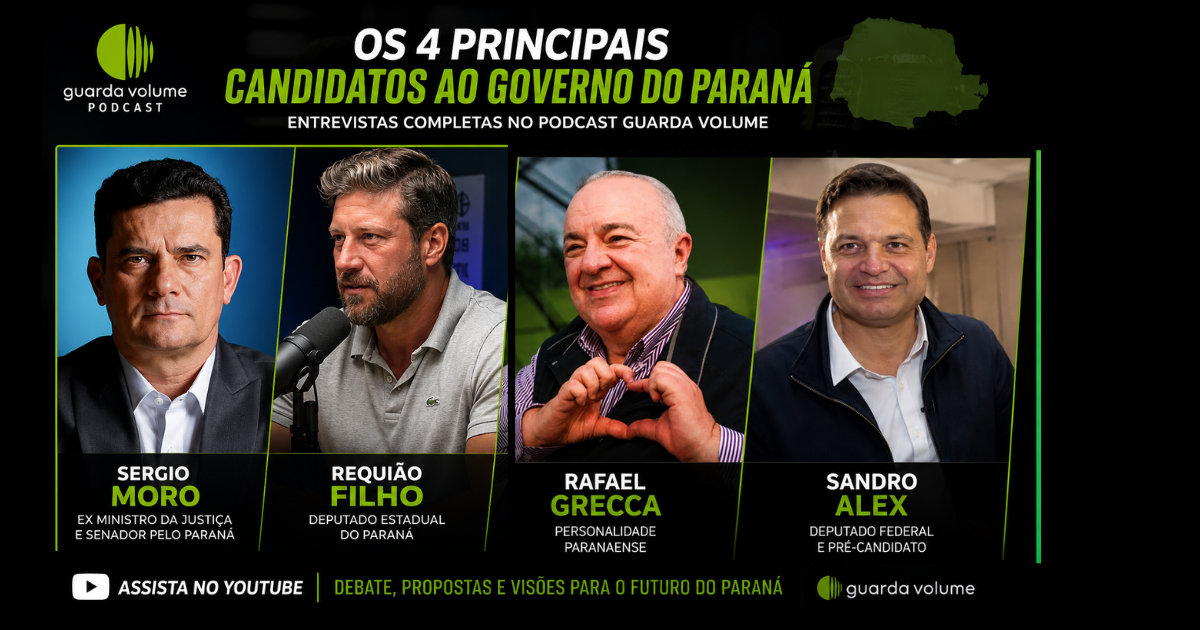 Podcast Guarda Volume entrevista os quatro principais candidatos e fortalece o debate político no Paraná