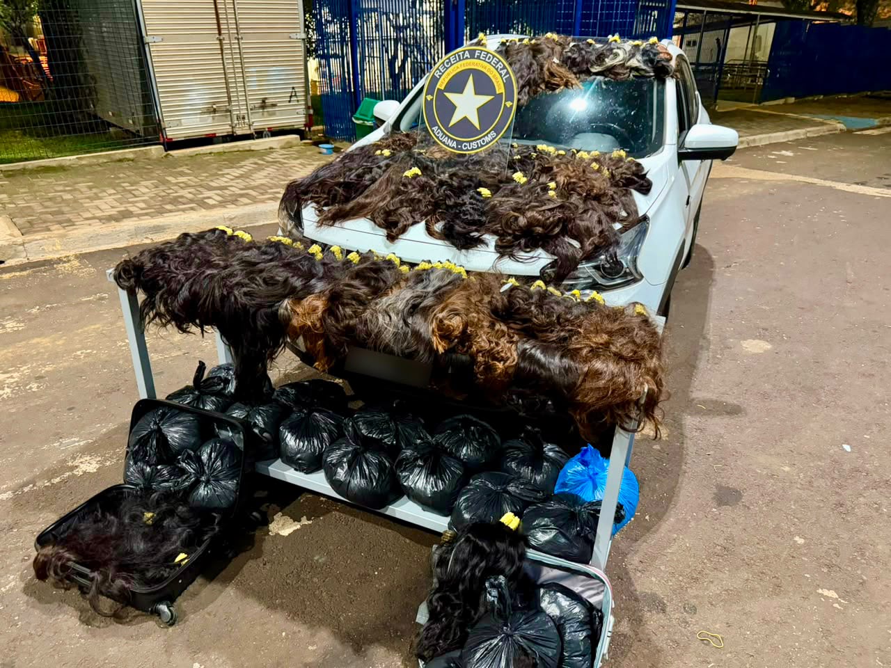 Receita Federal apreende 146 kg de cabelo humano na BR-277