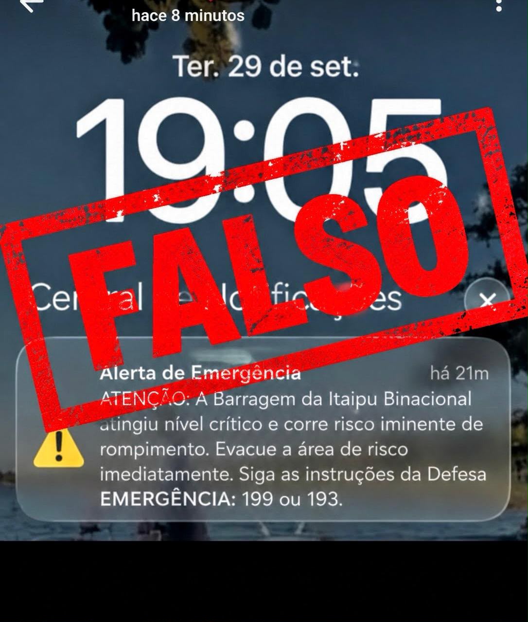 rompimento da barragem de Itaipu